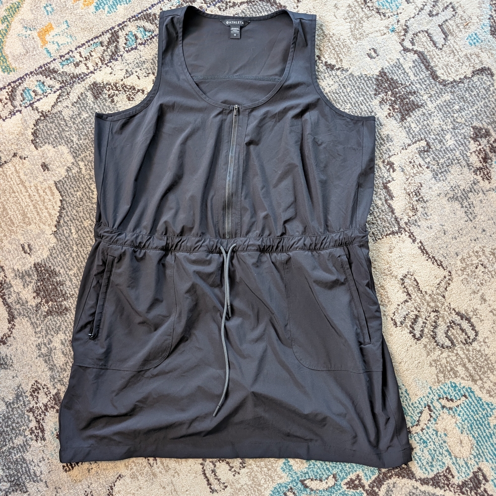 Athleta Black Scoop Neck Sleeveless Mini Dress Athletic